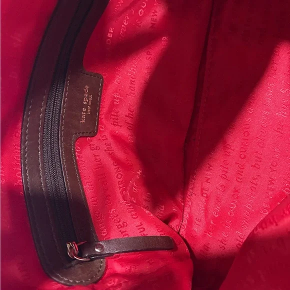 Kate Spade tartan handbag. Plaid wool like texture with leather trim. - Picture 7 of 7